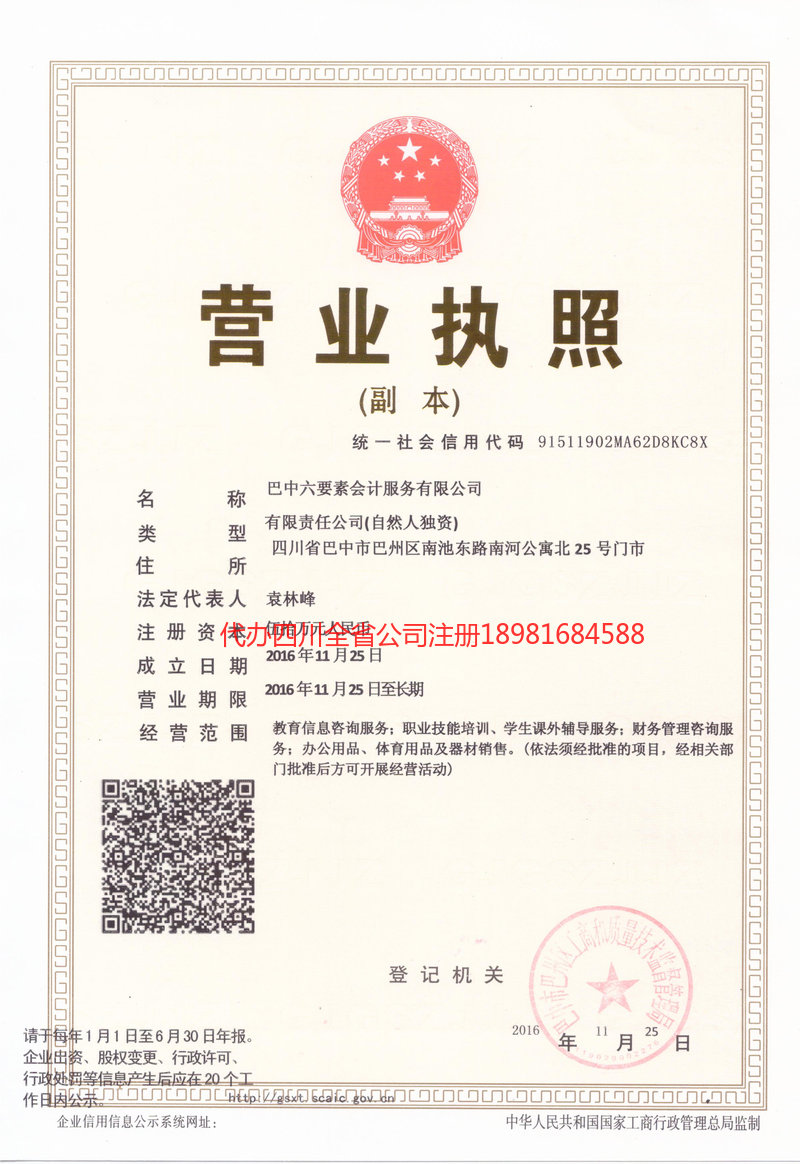 眉山眉山六要素会计服务有限公司